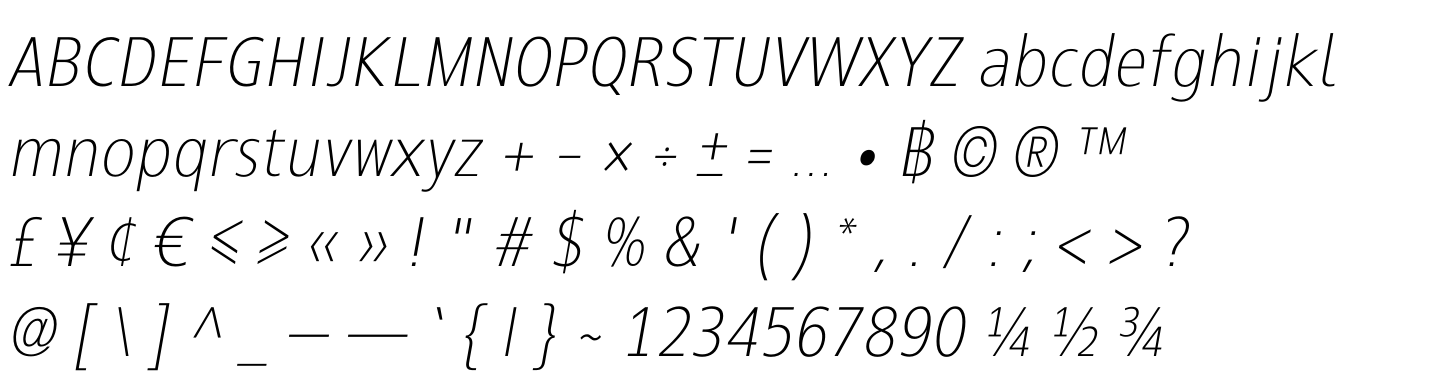 DB Uniwidthai Condensed Thin Italic